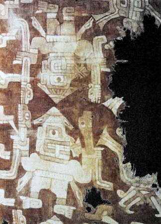 Chavín Culture Painted Tunic Fragment (900 B.C.), 240 x 56 cm, South Coast of Peru (Amano Museum, Lima)