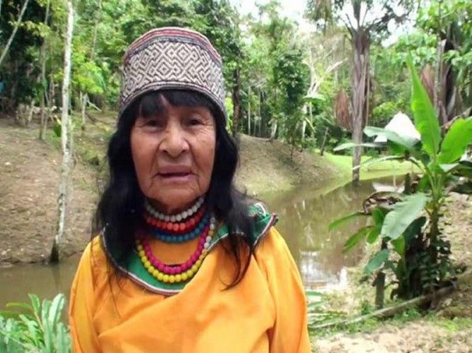 Olivia Arevalo, a highly respected traditional healer and indigenous rights activists, was killed and Sebastian Woodroffe, a Canadian blamed for the murder, lynched by an angry mob; photo: andina